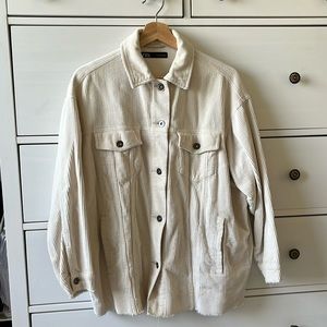 Zara oversized corduroy button up shacket